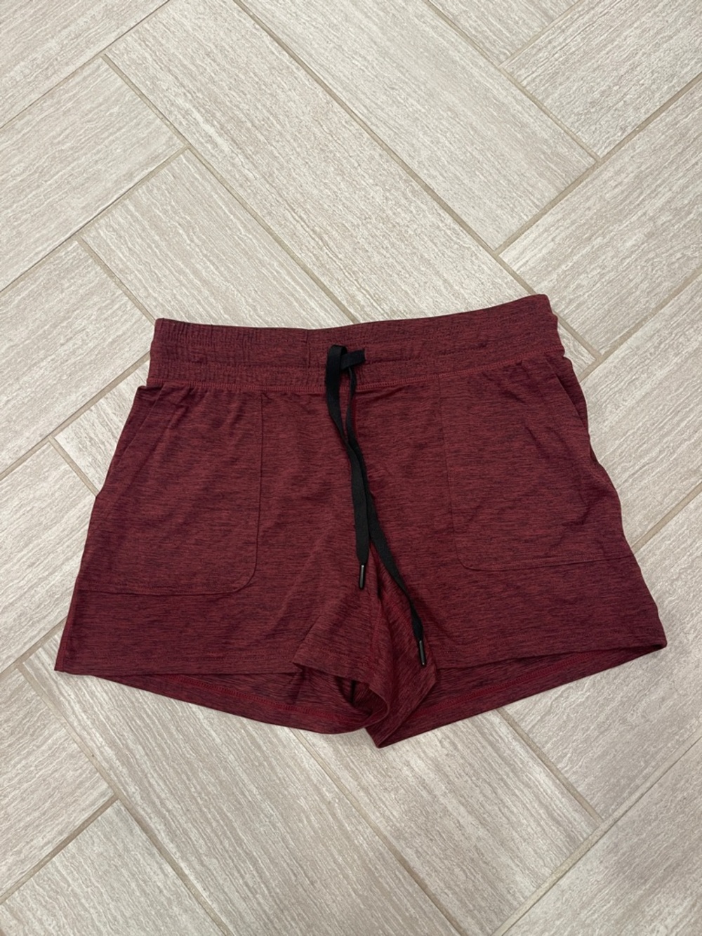 Women’s Maroon Lounge Shorts with Drawstring